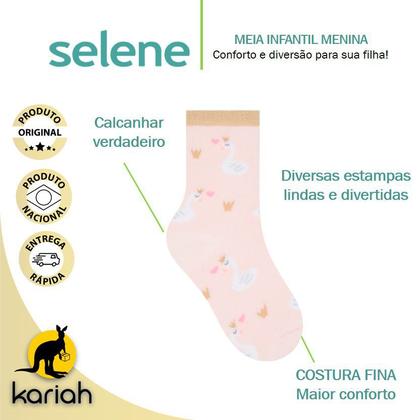 Imagem de Kit 6 pares de meias Infantil Menina Selene Varias Estampas 2010