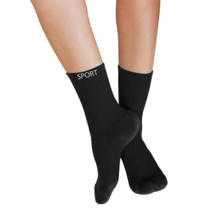 Imagem de Kit 6 Pares Meia Adulto Sport Cano Alto Algodão Preta