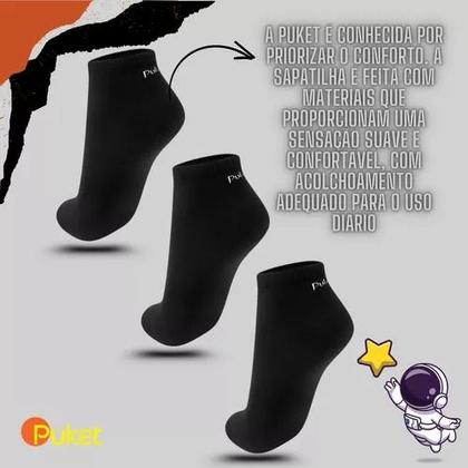 Imagem de Kit 6 Pares Meia Invisível Puket Unissex Algodão Confortável