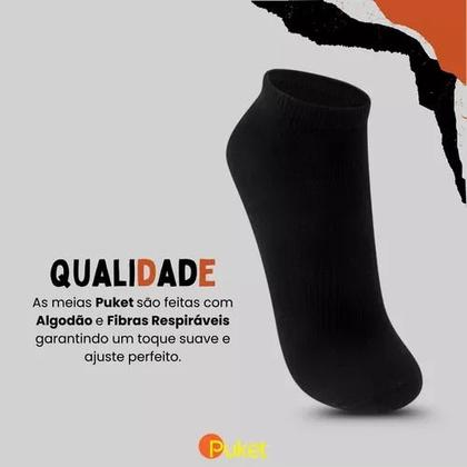 Imagem de Kit 6 Pares Meia Invisível Puket Unissex Algodão Confortável
