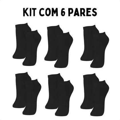 Imagem de Kit 6 Pares Meia Invisível Puket Unissex Algodão Confortável
