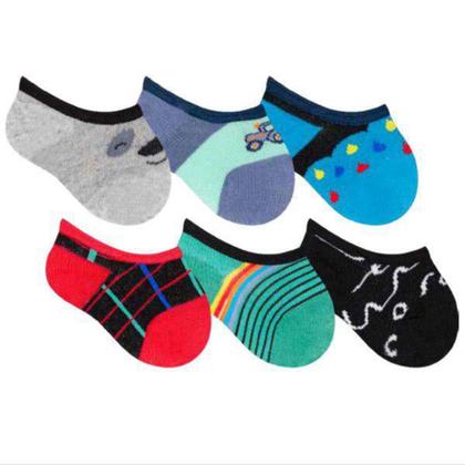 Imagem de Kit 6 Pares Meia Sapatilha Bebê Recém Nascido Com Viés - Rikam