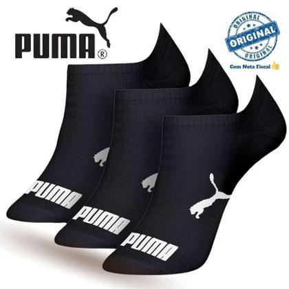 Imagem de Kit 6 pares meia sapatilha feminina algodão puma - preto