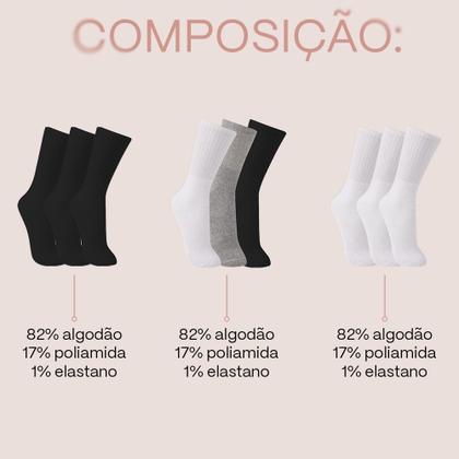 Imagem de Kit 6 Pares Meia Trifil Cano Alto Algodão Unissex
