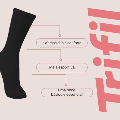 Imagem de Kit 6 Pares Meia Trifil Cano Alto Algodão Unissex