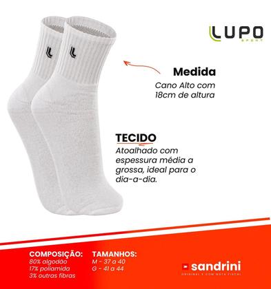Imagem de Kit 6 Pares Meias Lupo Cano Médio Algodão Masculina Original