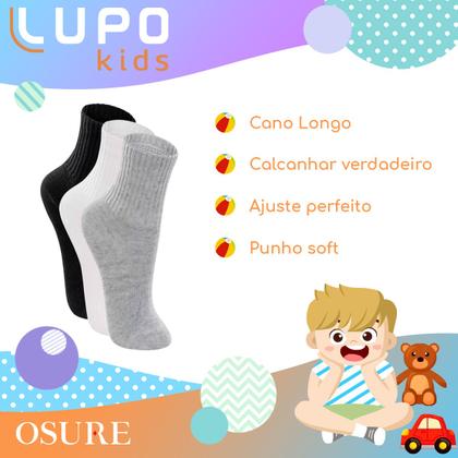 Imagem de Kit 6 Pares Meias Lupo Infantil Menino Menina Cano Alto Longo Algodão Original 2727-00