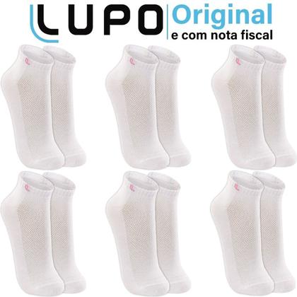 Imagem de Kit 6 Pares Meias Lupo Original Algodão Masculina Feminina Cano Curto Baixo Soquete Atacado 3225