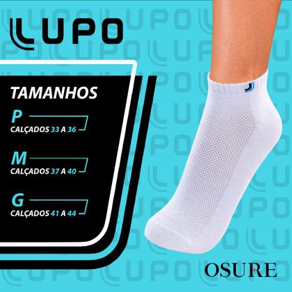 Imagem de Kit 6 Pares Meias Lupo Original Algodão Masculina Feminina Cano Curto Baixo Soquete Atacado 3225