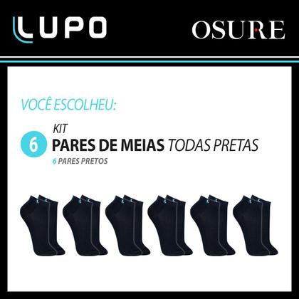 Imagem de Kit 6 Pares Meias Lupo Original Algodão Masculina Feminina Cano Curto Baixo Soquete Atacado 3225