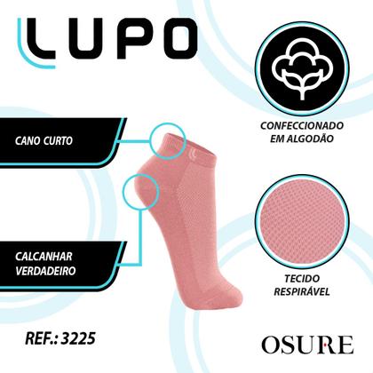 Imagem de Kit 6 Pares Meias Lupo Original Algodão Masculina Feminina Cano Curto Baixo Soquete Atacado 3225