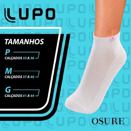 Imagem de Kit 6 Pares Meias Lupo Original Algodão Masculina Feminina Cano Curto Baixo Soquete Atacado 3225