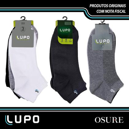 Imagem de Kit 6 Pares Meias Lupo Original Algodão Masculina Feminina Cano Curto Baixo Soquete Atacado 3225