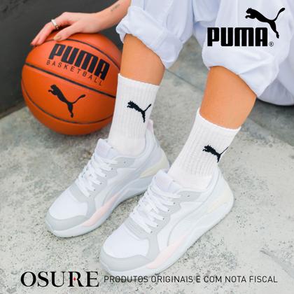 Imagem de Kit 6 Pares Meias Puma Cano Médio Alto Algodão Meia Adulto Masculino Feminino Academia Original