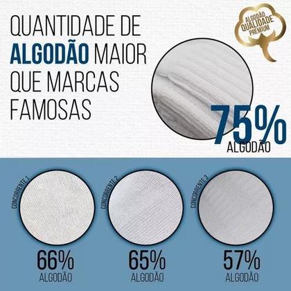 Imagem de Kit 6 Pares Meias Sapatilha Algodão Cano Curto Baixo Atacado