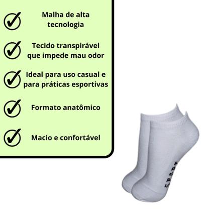 Imagem de Kit 6 Pares Soquete Cano Curto Invisível Unissex Várias Cores Sortidas Atacado