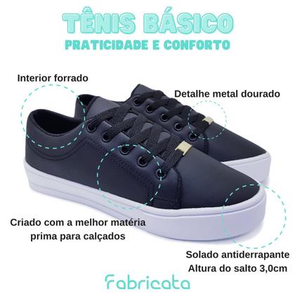 Imagem de Kit 6 Pares Tênis Feminino Casual Básico Sapatenis Leve K129
