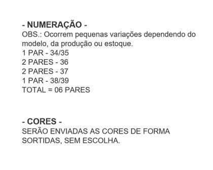 Imagem de Kit 6 Pares Tênis Feminino Casual Básico Sapatenis Leve K129