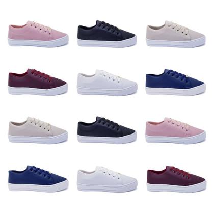 Imagem de Kit 6 Pares Tênis Feminino Casual Básico Sapatenis Leve K129
