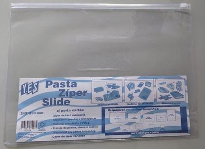 Imagem de KIT 6 Pasta zip porta cartão arquivo  YES cristal documentos