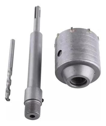 Imagem de Kit 6 Pçs Serra Copo Concreto Com haste Sds Plus 330mm COM Prateado