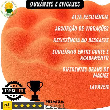 Imagem de Kit 6 Peças 5 Pol. 125mm Disco Espuma Boina Lã Prato Pino M14 Polimento Automotivo KP21