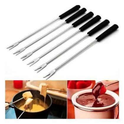 Imagem de Kit 6 Peças De Garfos Espeto Para Fondue Em Aço Inox Collor