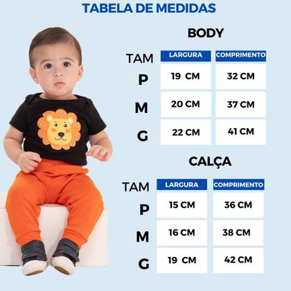 Imagem de Kit 6 Peças de Roupas para Bebê Menino 3 Body Curto 3 Calça Mijão Kit 3 Body Roupa Infantil Bebê