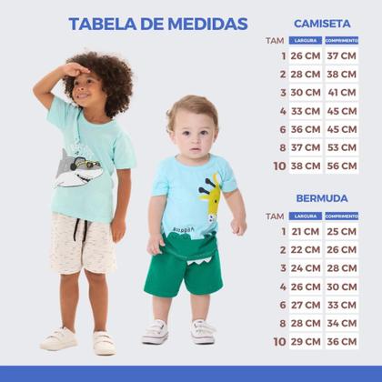 Imagem de Kit 6 Peças de Roupas para bebê Menino 3 Camisetas 3 Bermudas Kit com 3 Conjuntos Infantil Verão para Menino Bebê dias quentes