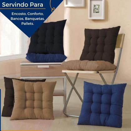 Imagem de Kit 6 Peças Futton 40x40cm Diversas Cores Futon Macio Para Cadeiras Banquetas Sofás Almofadas 