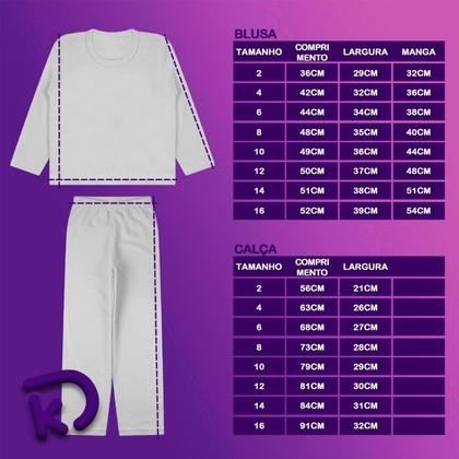 Imagem de Kit 6 Peças Plush Criança ao Juvenil Conjunto Pijama Inverno Menina Peluciado