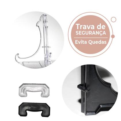 Imagem de Kit 6 Peças Suporte Para Pratos Acrílico Transparente 17,5Cm