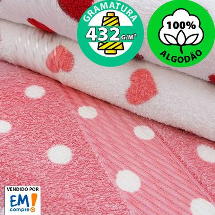 Imagem de Kit 6 peças Toalha Banho + Rosto Infantil Estampada100% Algodão Felpuda Prisma - Dohler - Emcompre