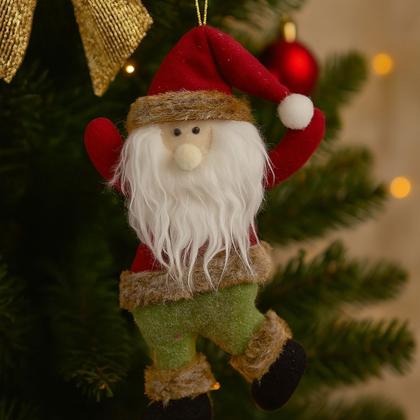 Imagem de Kit 6 Pelúcias Pendentes Papai Noel Scotch e Carinha Natal Vermelho e Verde 22cm - Magizi
