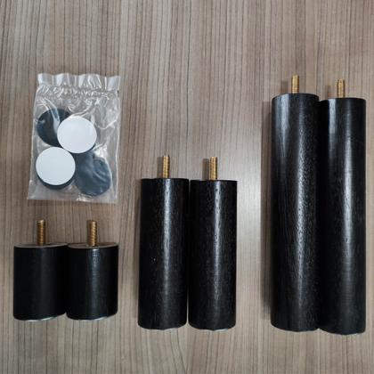 Imagem de Kit 6 Pés Anti Refluxo Para Cama Pés De Madeira Cama Box