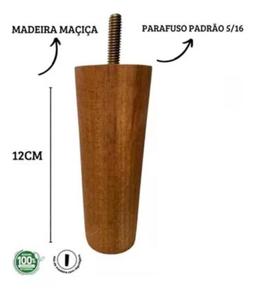 Imagem de Kit 6 pes cama box de 12 cm sendo 4x2 (4 fixas e 2 de  rodas)