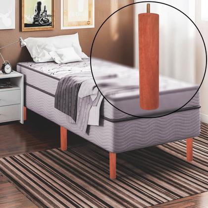 Imagem de Kit 6 Pés De Madeira 20cm Pe Para Cama Box Solteiro Pés Para Móveis Pé Palito Mel
