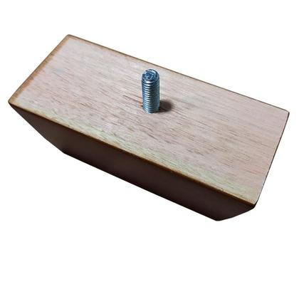 Imagem de Kit 6 Pés de Madeira Retangular para Sofá 12cm - Mozzelar