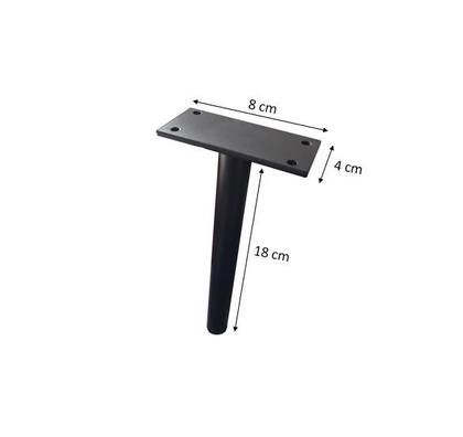 Imagem de KIT 6 Pés de Metal 18cm Preto Multiuso Para Armário Mesas de Cabeceiras e Camas