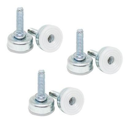 Imagem de Kit 6 Pés Niveladores Para Mesas Cadeiras Móveis Rosca 1/4 Metálicos