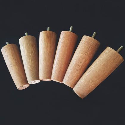 Imagem de Kit 6 Pés Para Cama Solteiro 12cm Pe De Cama Box Em Madeira