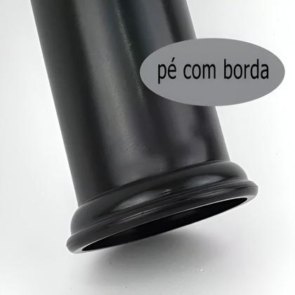 Imagem de Kit 6 Pés Politileno Preto Para Cama Box 13cm altura Reforçado