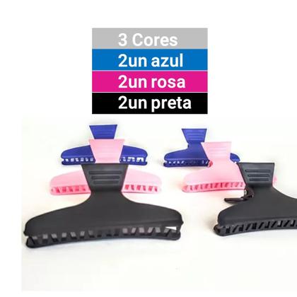 Imagem de Kit 6 Piranhas de Cabelo Profissional Prender Separar Mechas 80mm Vertix