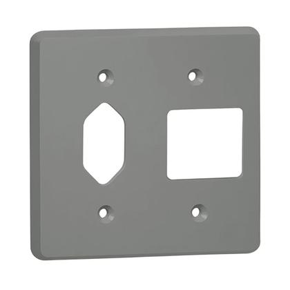 Imagem de Kit 6 Placa 4x4 Cinza Pial 54392 Tomada + 2 Interruptor