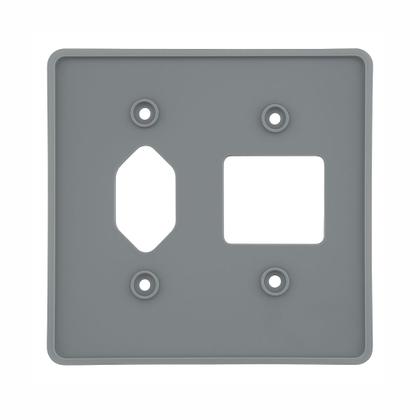 Imagem de Kit 6 Placa 4x4 Cinza Pial 54392 Tomada + 2 Interruptor