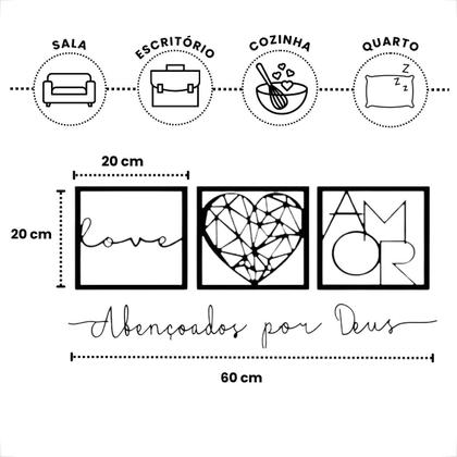 Imagem de Kit 6 Plaquinhas 2 Letreiros Cantinho do Cafe e Abençoados Por Deus Em Mdf