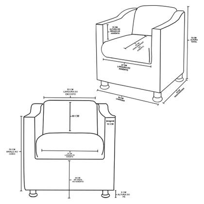 Imagem de Kit 6 Poltronas Decorativas Consultorio Recepção Sala