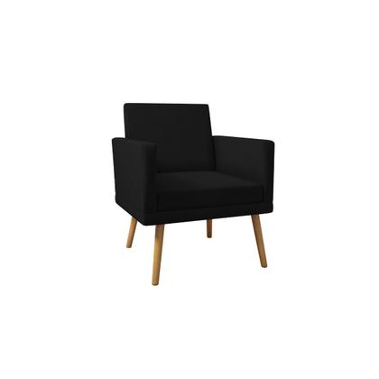 Imagem de Kit 6 Poltronas Decorativas Larah Suede Preto