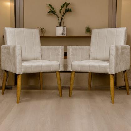 Imagem de Kit 6 Poltronas Decorativas Para Sala Quarto Recepção Escritório Confortável Luxo Mari Suede