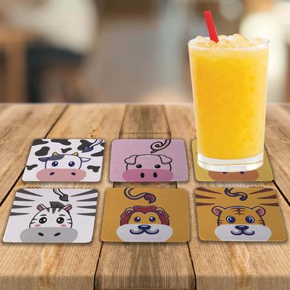 Imagem de Kit 6 Porta Copos Criativos Bichos Kawaii